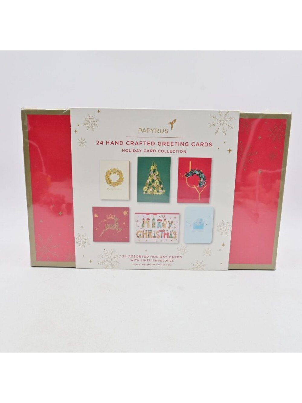 Papyrus Holiday Greeting Cards Box of 24 Assorted Handcrafted Christmas New Box